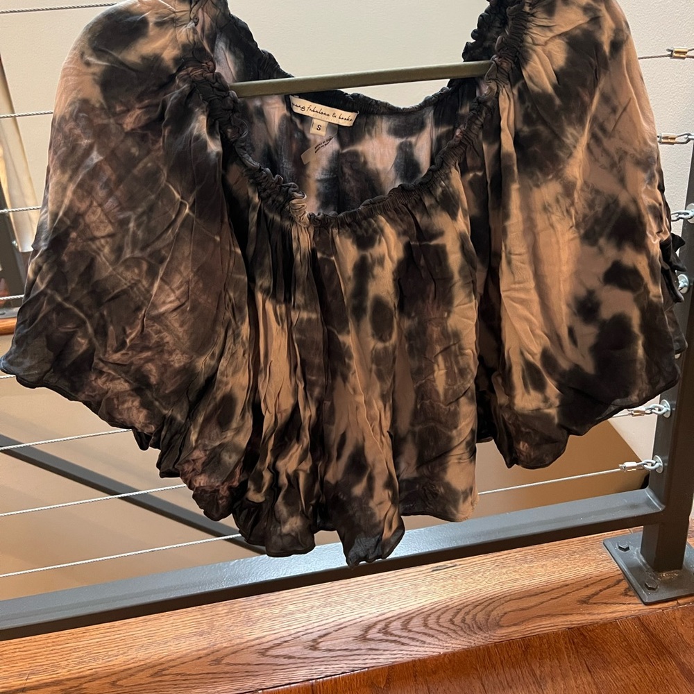 Young Fabulous and Broke Strapless Tie-dyed Top